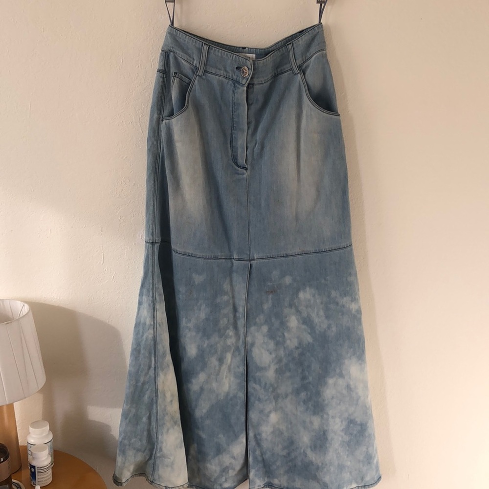 Vintage 100% Chanel Naturally Dyed Denim Skirt